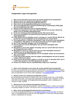 Veelgestelde vragen herregistratie CKR 1 januari 2015
