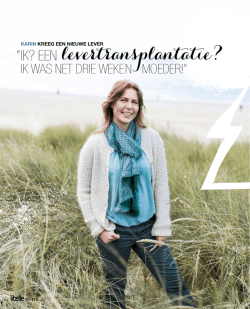 “ IK? EEN levertransplantatie? - Nederlandse Transplantatie Stichting