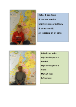 Hallo, ik ben Jesse Ik hou van voetbal Mijn liefenskleur is blauw Ik