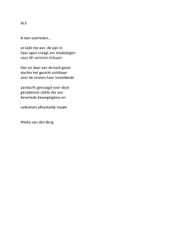Gedicht ALS ik ben overleden door Mieke van den Berg