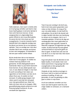 Hallo iedereen, mijn naam is C&eacute;cilia John en ik wil graag vertellen