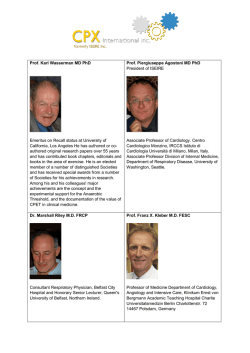 Prof. Karl Wasserman MD PhD Emeritus on Recall status at