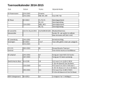 Toernooikalender 2014-2015