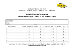 Inschrijvingsformulier zwemwedstrijd ZGEEL - 02 maart 2014 - G