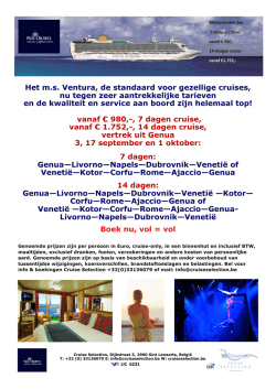 Het m.s. Ventura, de standaard voor gezellige