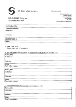 2014 MS Liga aanvraag formulier