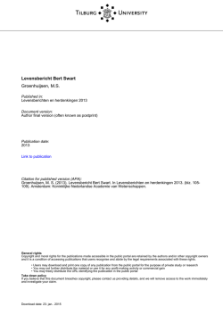 Tilburg University Levensbericht Bert Swart Groenhuijsen, M.S.