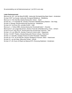 De samenstelling van de Deelnemersraad per 1 juli 2014 is