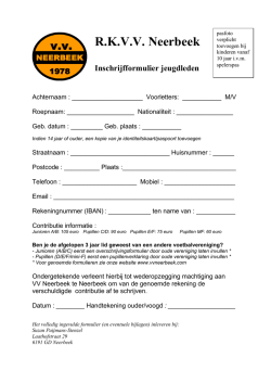 Inschrijfformulier Jeugd