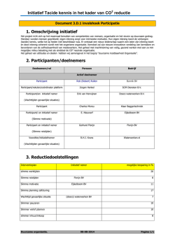Initiatief Tacide kennis in het kader van CO reductie 1. Omschrijving