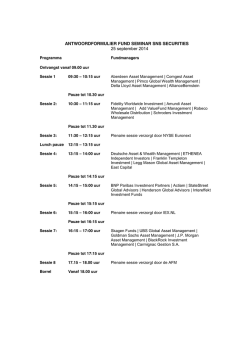 ANTWOORDFORMULIER FUND SEMINAR SNS SECURITIES