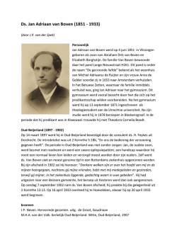 Ds. Jan Adriaan van Boven (1851 - 1933)