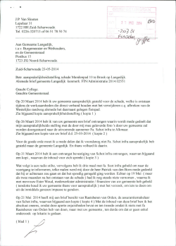 IS Cat A01 Brief van de heer xxx te Zuid-Scharwoude d.d.