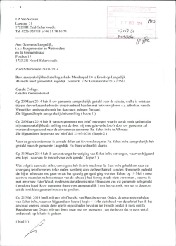 IS Cat A01 Brief van de heer xxx te Zuid-Scharwoude d.d.