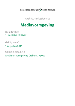 Kwalificatiedossier Mediavormgever vanaf 2015