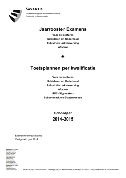 Jaarrooster en toetsplannen 2014-2015
