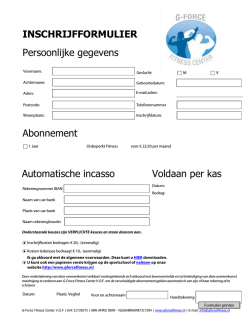 Inschrijfformulier - G