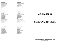 4E KLASSE G SEIZOEN 2014-2015