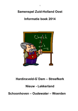 Samenspel Zuid-Holland Oost Informatie boek 2014 Hardinxveld-G