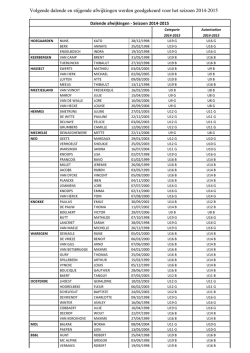 Goedgekeurde afwijkingen 2014