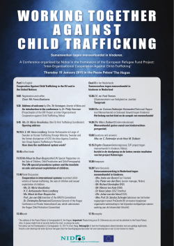 WORKING TOGETHER a G a I N s T CHILD TRaFFICKING
