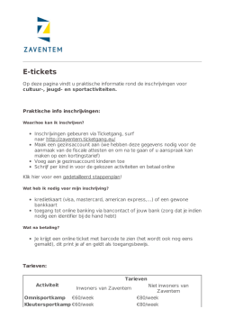E-tickets - Gemeente Zaventem