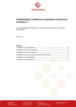 Handleiding E-mailboxen aanmaken en beheren in Plesk 11