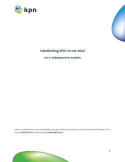 Handleiding KPN Secure Mail - Instellen E-mailprogramma - E-Zorg