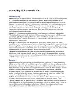 e-Coaching bij hartrevalidatie
