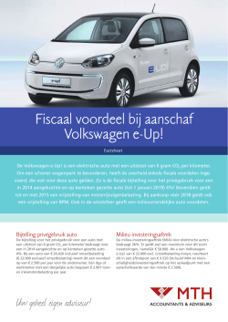 Fiscaal voordeel bij aanschaf Volkswagen e-Up!