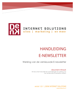 Handleiding E-Newsletter - DenK Internet Solutions