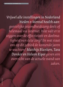 E-Mental Health in Nederland. Wetenschappelijke evidentie
