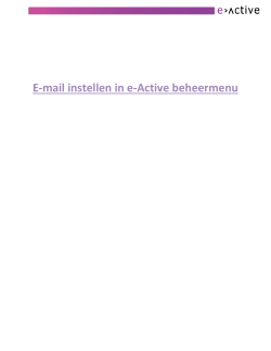 E-mail instellen in e-Active beheermenu