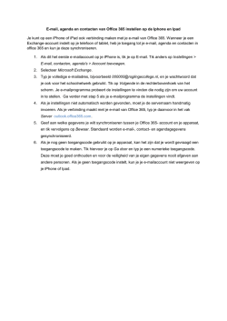E-mail, agenda en contacten van Office 365 instellen op de Iphone