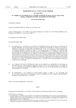 VERORDENING (EU) Nr. 733/2014 VAN DE COMMISSIE