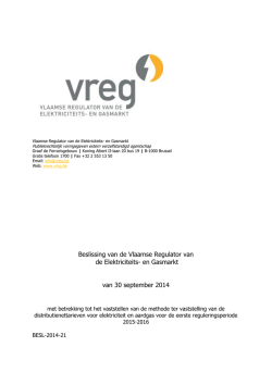 Tariefmethodologie distributienettarieven 2015-2016