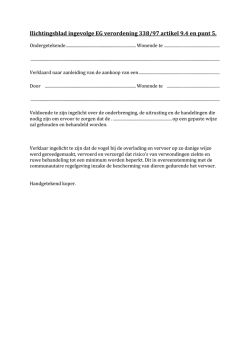 Ilichtingsblad ingevolge EG verordening 338/97 artikel 9.4 en punt 5.