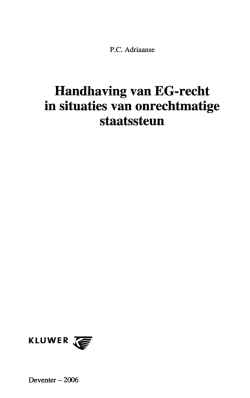 Handhaving van EG-recht in situaties van onrechtmatige staatssteun