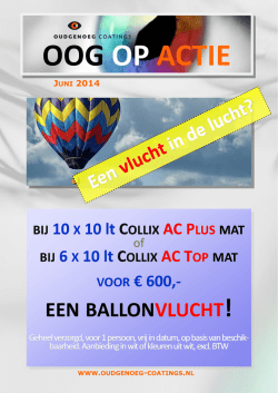 EEN BALLON VLUCHT! - Oudgenoeg Coatings