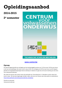 Opleidingsaanbod 2014-2015 - Technische Scholen Mechelen