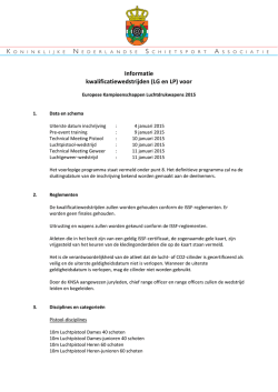 Informatie kwalificatiewedstrijden (LG en LP) voor