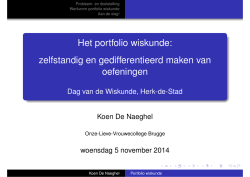 Het portfolio wiskunde: zelfstandig en gedifferentieerd