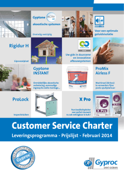 Prijslijst Gyproc