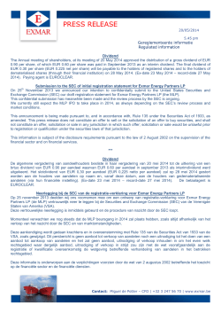 PRESS RELEASE