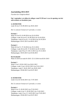 Jaarindeling studiejaar 2014-2015