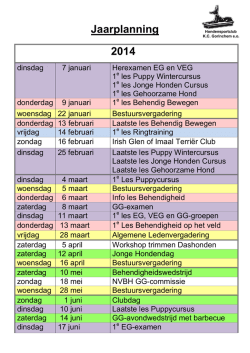 Jaarplanning KC