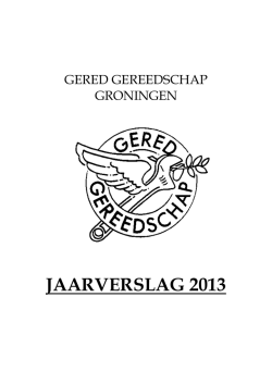 JAARVERSLAG 2013 - Gered Gereedschap