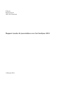 Rapport inzake de jaarstukken over het boekjaar 2013