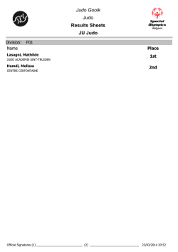 Judo Gooik Results Sheets JU Judo Judo