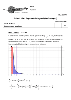 Inhaal HT4: Bepaalde integraal 6 WEWI (oefeningen) (12.11.2014)